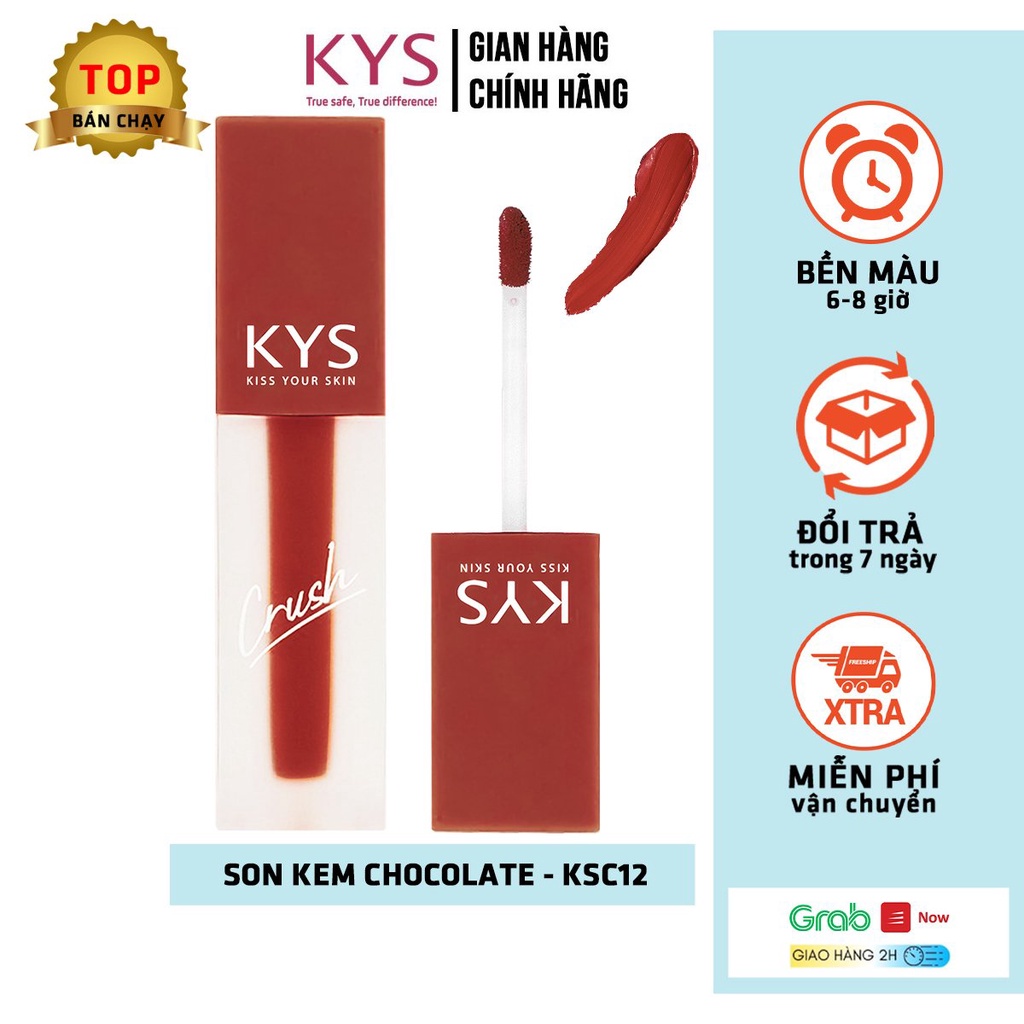 [SON LÌ] Son Kem Lì Siêu Mịn Đỏ Đất Chocolate Không Chì KYS Crush 3.5g