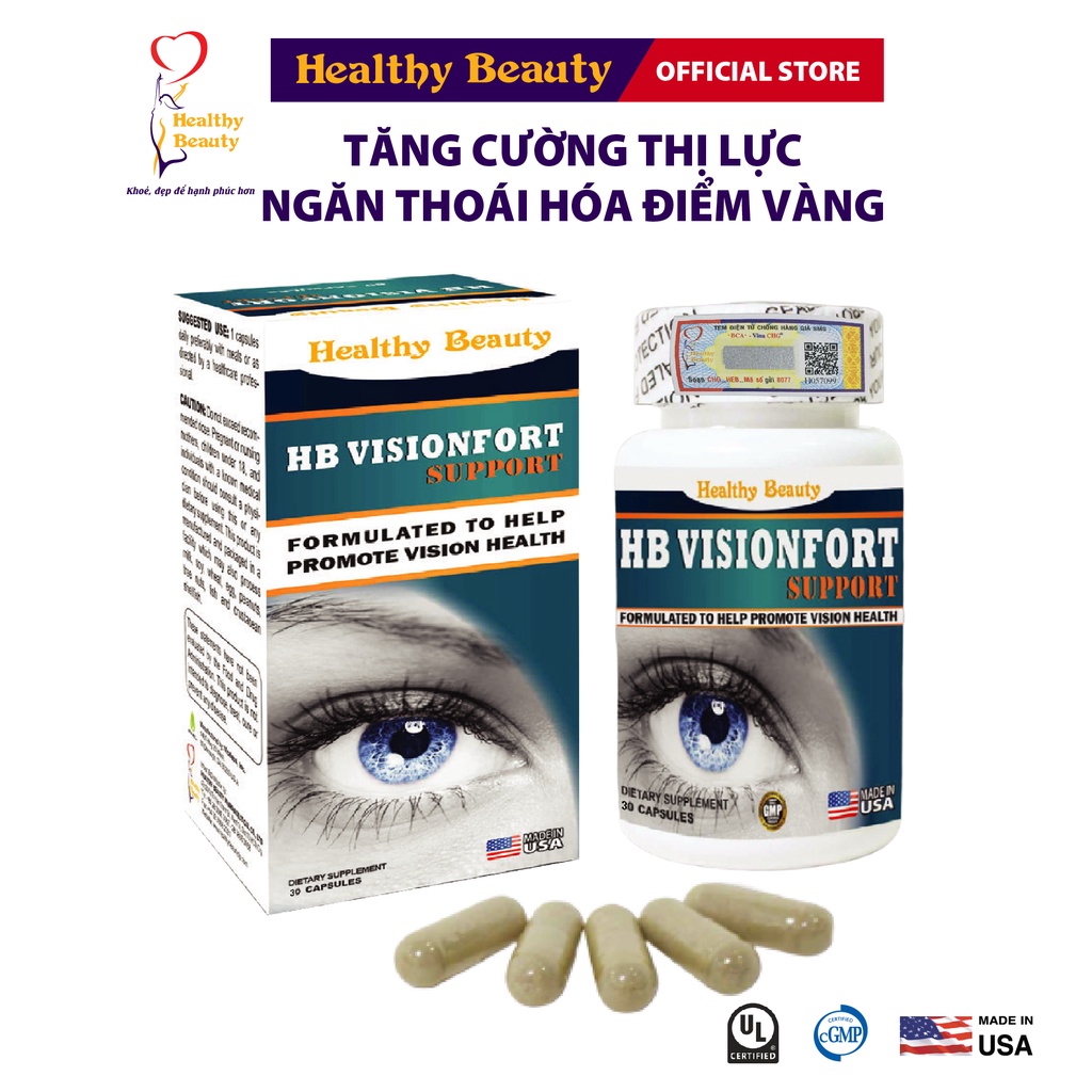 Ảnh Combo HB Ginkgo Biloba 120Mg & HB Visionfort Support Healthy Beauty Giúp Tăng Cường Trí Nhớ Cải Thiện Thị Lực 2