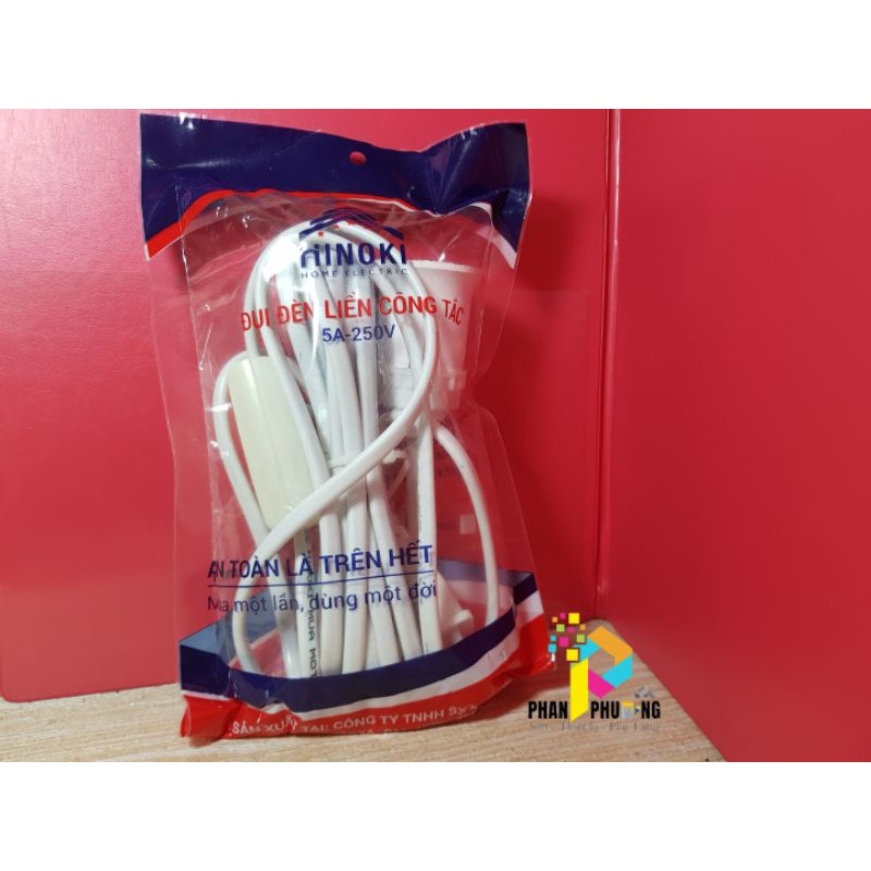 ĐUI ĐÈN LIỀN CÔNG TẮC HINOKI 3M/5M 5A_250V