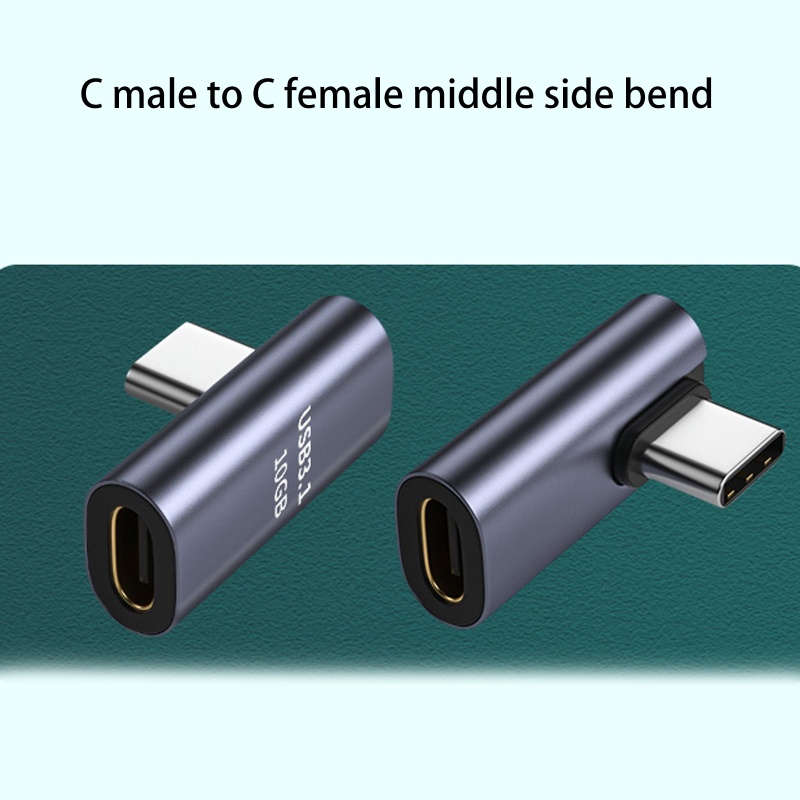 90 Degree Type-C Male to Female Extender Support USB-C 3.1 Charge Data Transfer