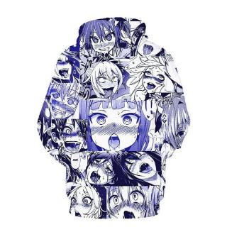 Áo khoác nam nữ mặt anime 3D ahegao cho cosplay