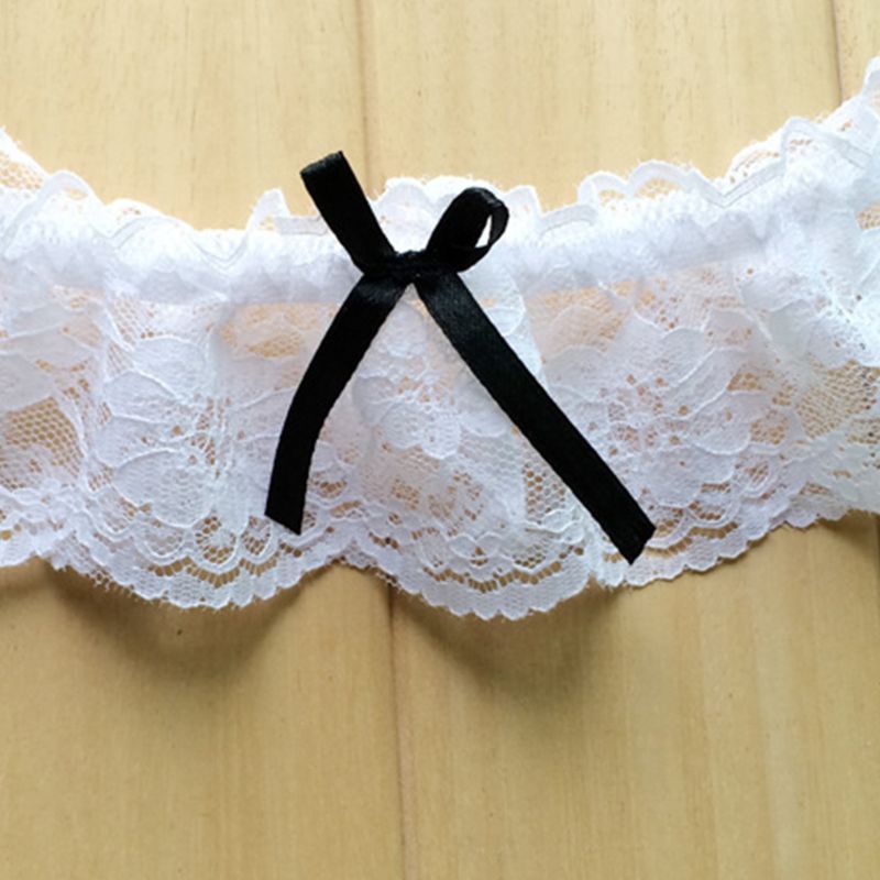 Pack of 3 Elegant Lace Bridal Leg Garters Wrist Cuffs Wedding Accessories Set