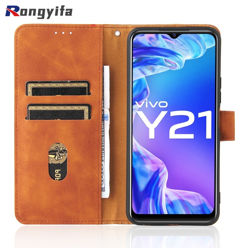 Bao Da Điện Thoại Nắp Lật Dạng Ví Cho VIVO Y21 Y21A Y21T Y21S Y21E Y33S V21 V21E Y73 Y72 Y31 X60 iQOO 8 Pro Z3 4G 5G 2021 Ốp