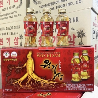 Nước nhân sâm Hàn Quốc có củ Won Ki Sam (Hộp 10 chai)