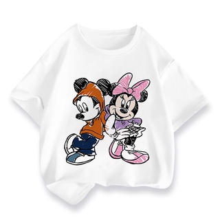 Áo Thun Chuột Mickey Minnie Cho Trẻ Em In Thường Ngày Họ Bộ Quần Áo Bé Trai