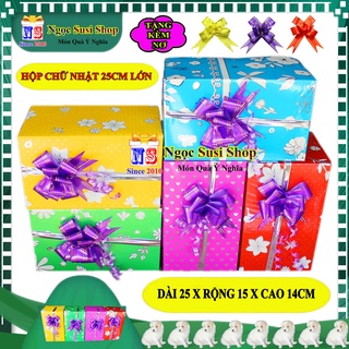 [LOẠI 1] HỘP QUÀ KIẾNG CHỮ NHẬT SIZE LỚN 25CM + TẶNG KÈM NƠ 3CM - HỘP GÓI QUÀ GIẤY KIẾNG SIÊU ĐẸP