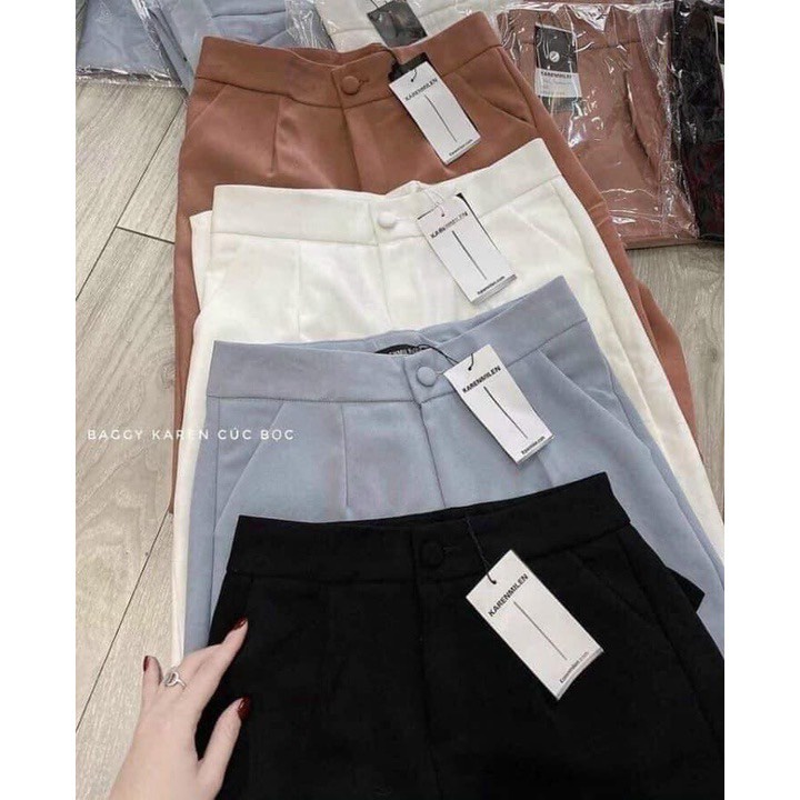Quần baggy cúc bọc vải mã116