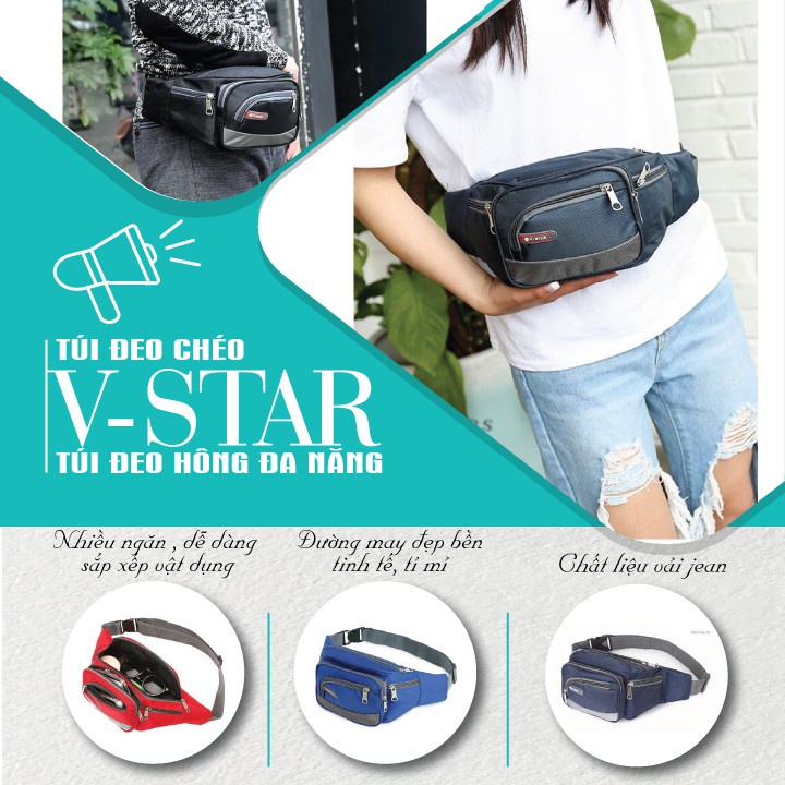 Túi Đeo Hông Đeo Bụng Đeo Chéo Cao Cấp Nhiều Ngăn ( V-star) | Shopee Việt  Nam