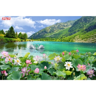 Tranh dán phòng khách, phòng ngủ, phòng ăn chủ đề thiên nhiên tươi xanh, đồng cỏ xanh mát