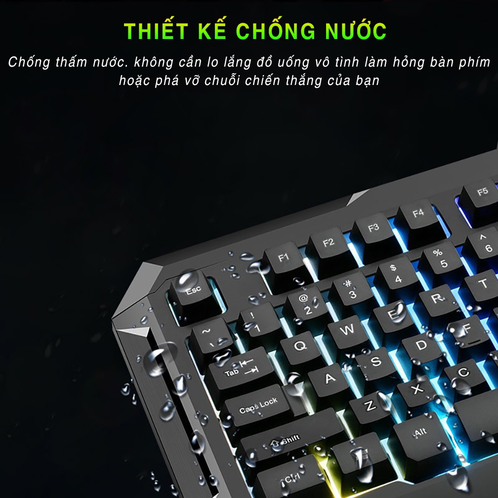 Bàn Phím Máy Tính Gaming SIDOTECH V5 PRO có dây LED RGB công thái học chống nước dành cho dân văn phòng và game thủ | BigBuy360 - bigbuy360.vn
