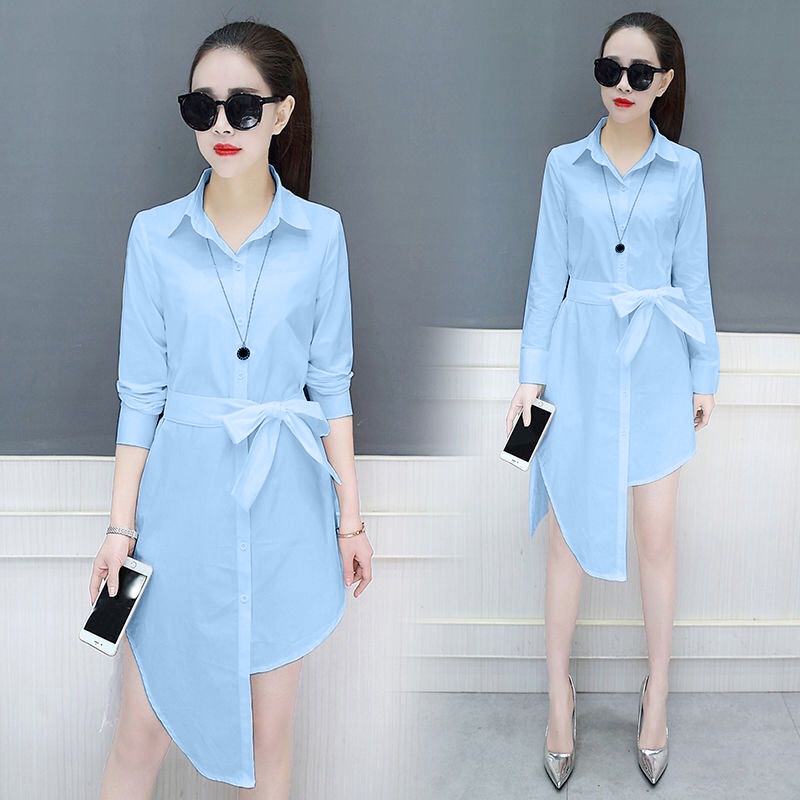 Áo Thun Nữ Lệch Tà Màu Trắng / Đen / Trắng / Xanh / Đỏ / Hồng