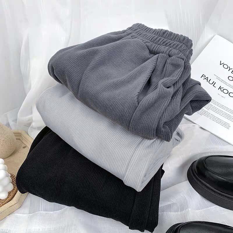 Quần Jogger Len Tăm bo gấu cho mua đông ấm áp 819