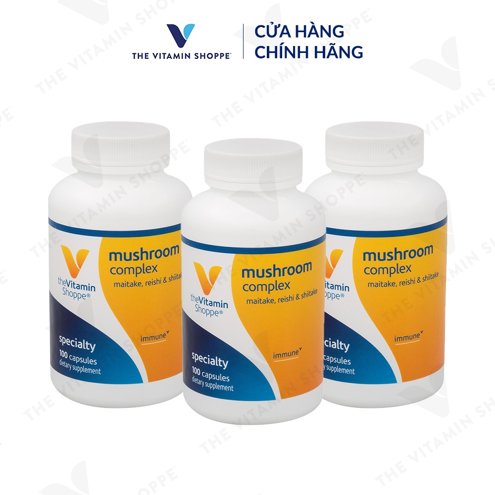 Viên uống nấm tổng hợp tăng sức đề kháng THE VITAMIN SHOPPE Mushroom