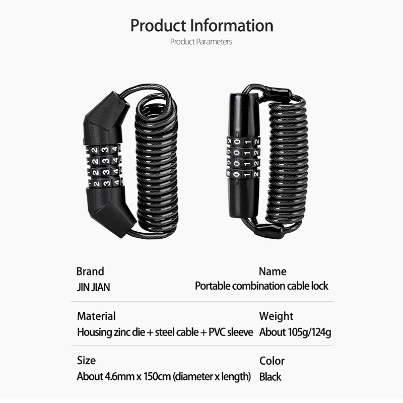 Rockbros Khóa Chống Trộm Đa Năng Cho Xe Đạp, Xe Điện và Mũ Bảo Hiểm Xe Máy