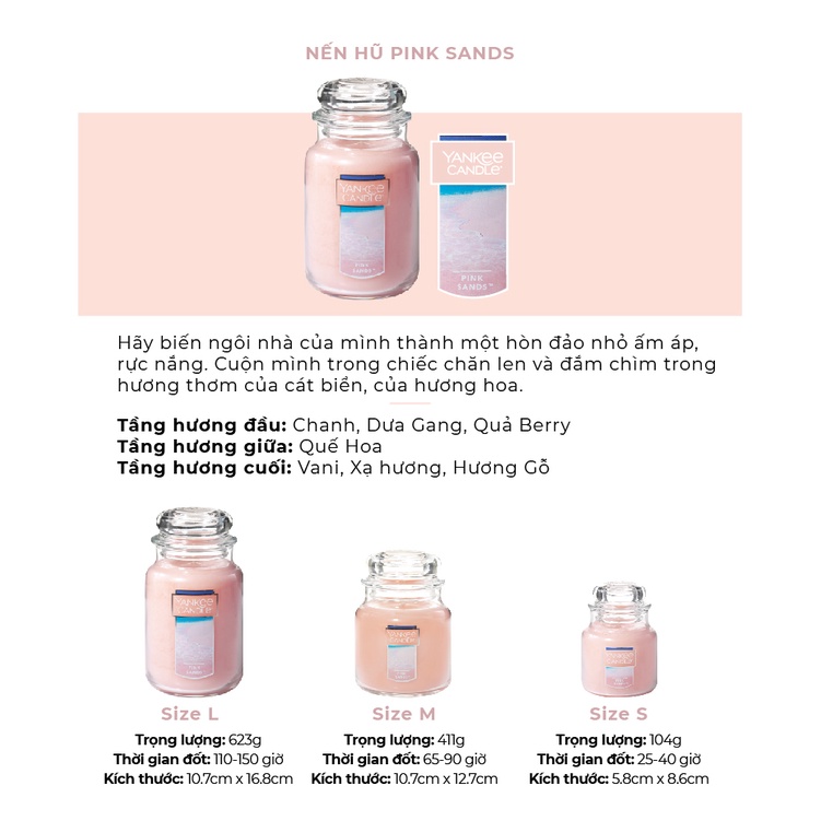 Ảnh Nến hũ Yankee Candle size L - Pink Sands (623g) 1