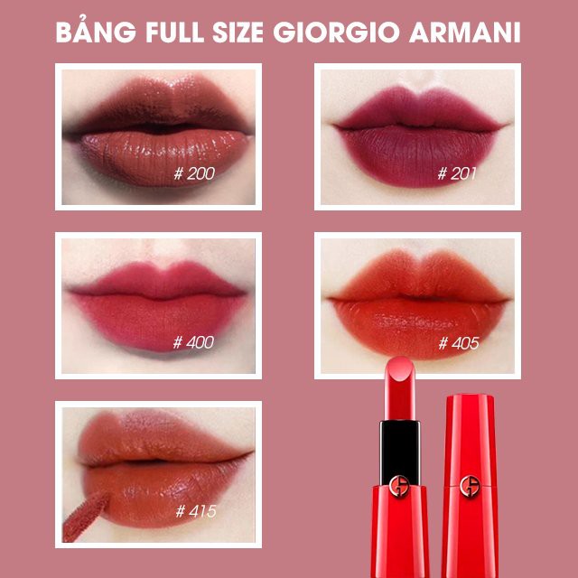 Son Giorgio Armani Lip Maestro Màu 415, 400, 200, 201, 405 những màu xinh  hot nhất. | Shopee Việt Nam