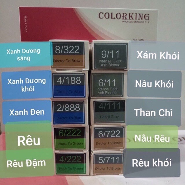 Thuốc nhuộm tóc NÂU HỒNG ĐẤT không cần dùng thuốc tẩy tóc colorking caitu