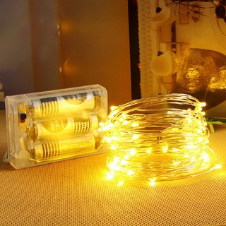 Đèn LED Dây 10M 5M 2M Đèn Cổ Tích Nhà Giáng Sinh Trang Trí Tiệc Cưới Bằng 3 * AA Hoạt Động Bằng Pin 2025 Năm Mới Trang Trí Nhà Cửa Đèn
