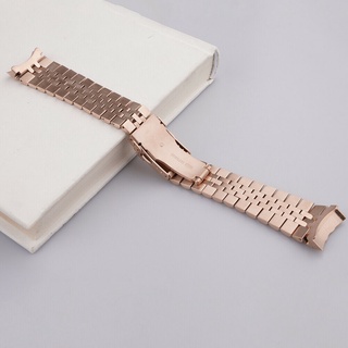 Dành cho 22mm Seiko SKX007 / 009 SRPD53 Dây đeo bằng vàng hồng Dây đeo đồng hồ Jubilee cong nguyên khối