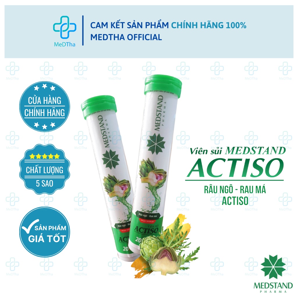 Viên Sủi Actiso Râu Ngô Rau Má - Mát Gan, Giải Độc Gan, Thanh Nhiệt Cơ ...