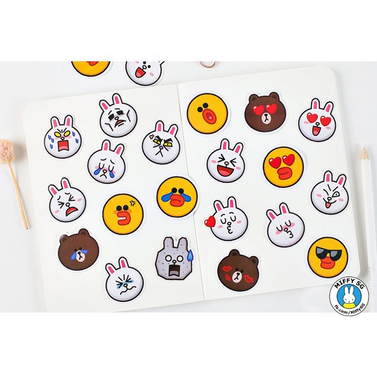[MOCARD] Bộ 45 Sticker LINE FRIEND nhiều biểu cảm | Shopee Việt Nam