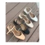 Giày sandal nữ 3 phân gót vuông bít mũi kiểu dáng giày mũi vuông hở gót phong cách Hàn Quốc _S1004HC