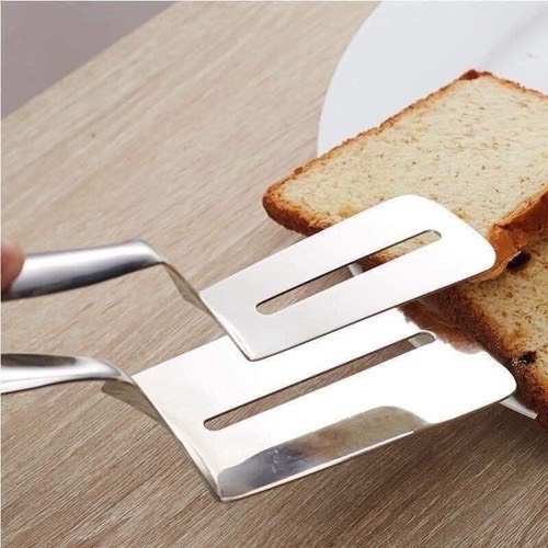 Kẹp gắp thức ăn chiên rán lật bánh- xẻng lật thực phẩm bằng inox