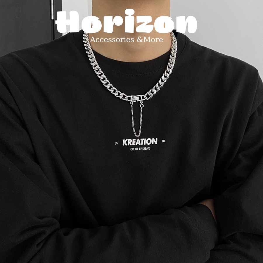 Dây Chuyền Vòng Cổ Nam Nữ Chuỗi Trơn Cuban Chain Xích Basic Thời Trang Ngầu Hiphop Titan Đẹp Không Gỉ - Horizon