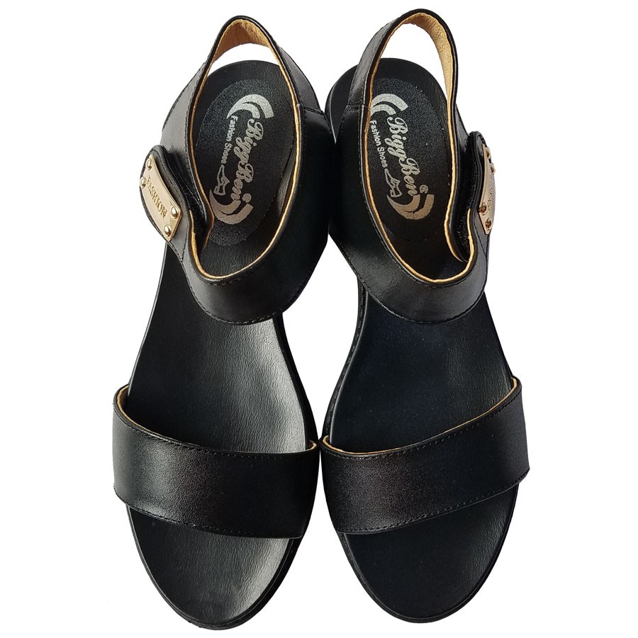 Giày Sandal Cao Gót Da Bò BIGGBEN Gót 4 Phân HKD321