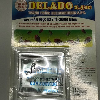 Thuốc diệt bọ chét chó mèo Delado 2.5EC – Diệt ve rận, ký sinh trùng, ghẻ hiệu quả, gói tắm diệt ký sinh cho thú cưng 10