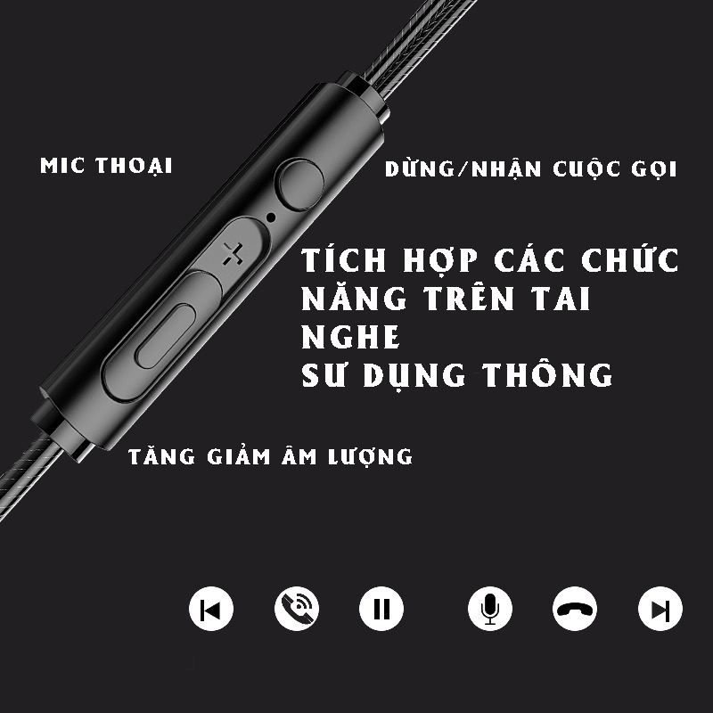 Tai Nghe Nhét Tai HiFi S2000 Pro Super Bass Chống Ồn Cực Tốt, Âm Thanh Khủng, Chơi Game Ngon