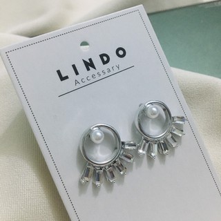 Khuyên tai tròn đính đá thời trang LINDO