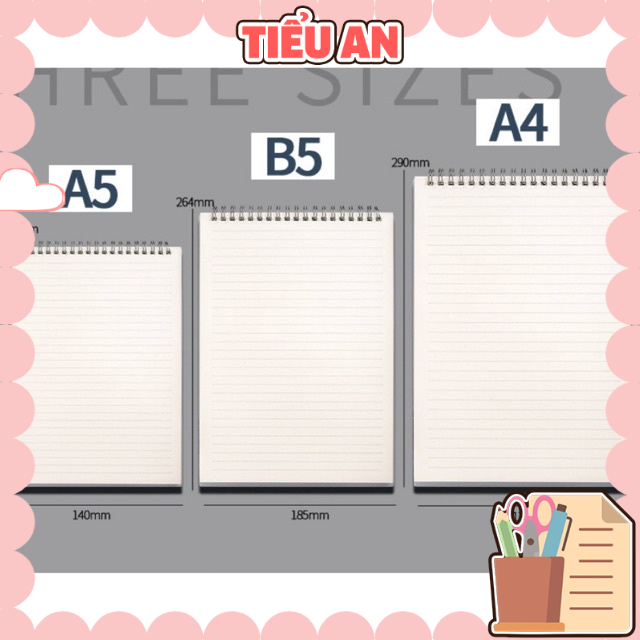 Sổ tay Lò Xo Đứng A7/A5/B5/A4 - 160 Trang (80 tờ) - Tập Viết - Giá 01 ...