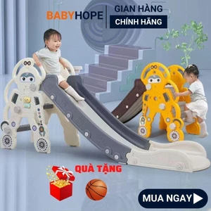 Cầu trượt cho bé trong nhà hình khủng long,robot có gấu phát nhạc,bóng rổ mẫu 2022