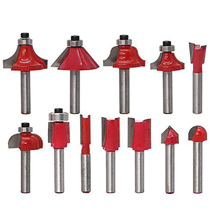❤️FREESHIP❤️ Bộ mũi phay gỗ cốt 6.35mm hoặc 12.7mm - bộ 12 mũi soi gỗ