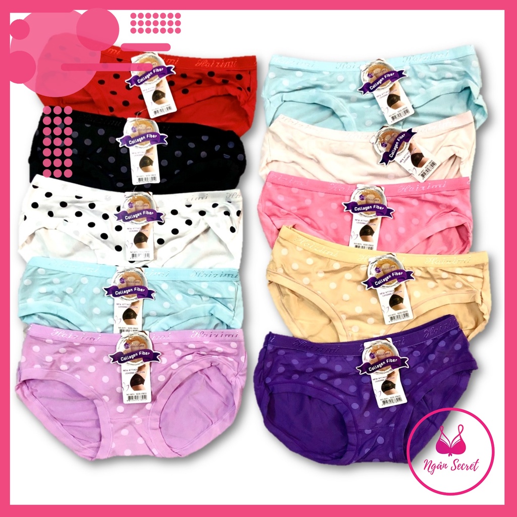 Combo quần lót nữ cotton Chấm Bi dễ thương cho bé, 30kg - 45kg