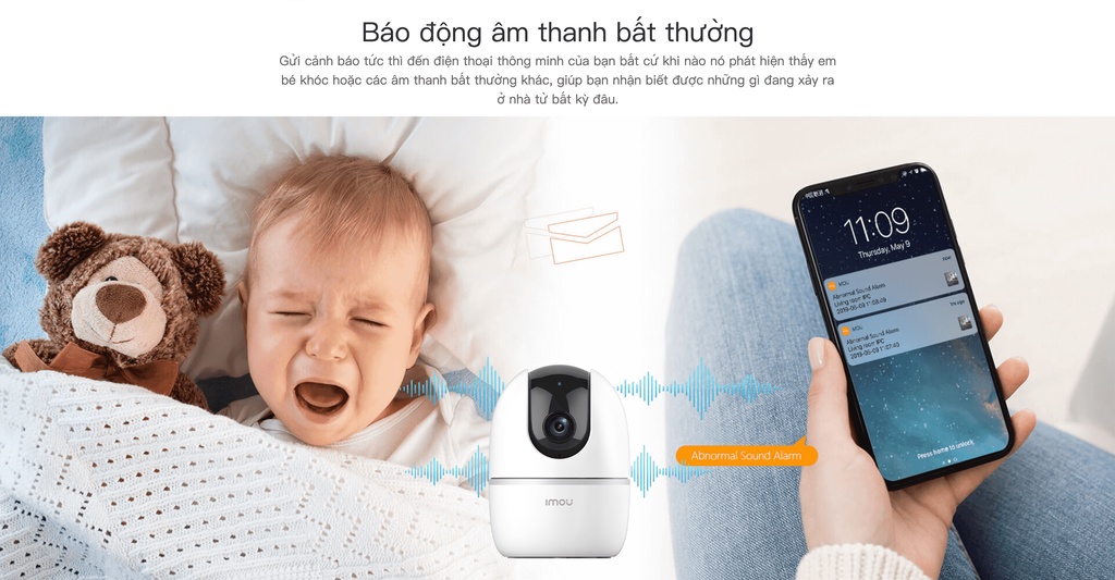 Caméra de surveillance intérieure intelligente Imou A1 4MP - 360° -  Détection humaine - Audio bidirectionnel - Cdiscount Bricolage