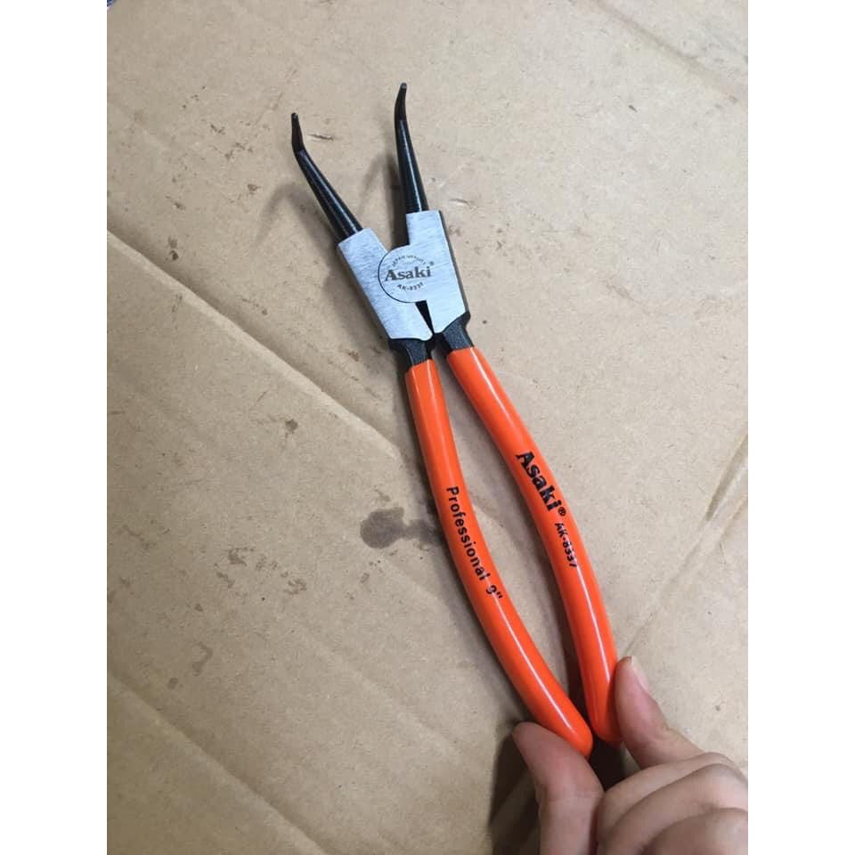 Kìm Mở Phe Asaki 9 inch 225mm Cong Thẳng Bóp Vào Bung Ra AK-8330 AK-8344 AK-8337 AK-8351