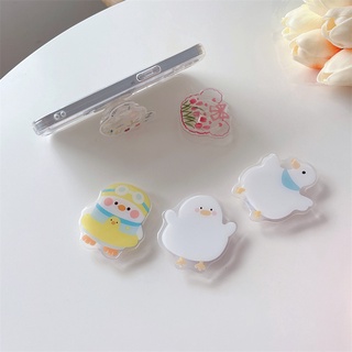 Giá Đỡ Điện Thoại Dạng Nhẫn Xỏ Ngón Tay Hình Vịt Hoạt Hình Có Thể Thu Gọn Chống Sốc Cho Điện Thoại