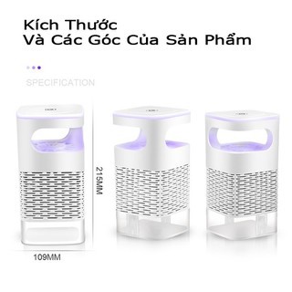 Đèn Bắt Muỗi, Máy Bắt Muỗi Diệt Côn Trùng Thông Minh Kiêm Đèn Ngủ Cao Cấp Có Quạt Hút Cổng Sạc USB Toàn AMIZIN