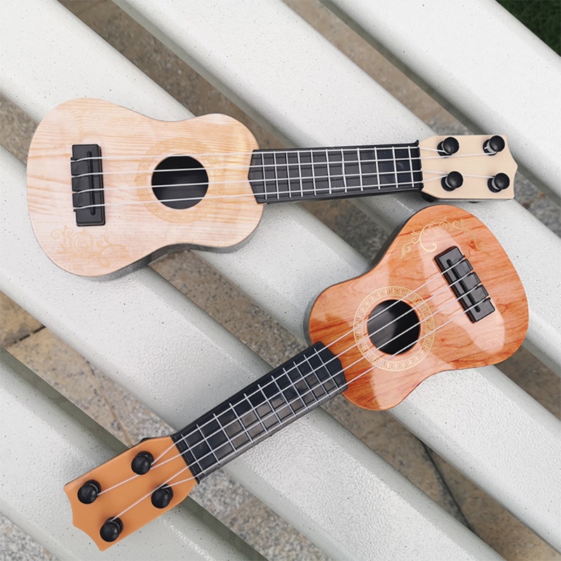Đồ chơi đàn Guitar Li 4 dây cho trẻ em với đồ chơi cổ điển Mini màu nâu vàng