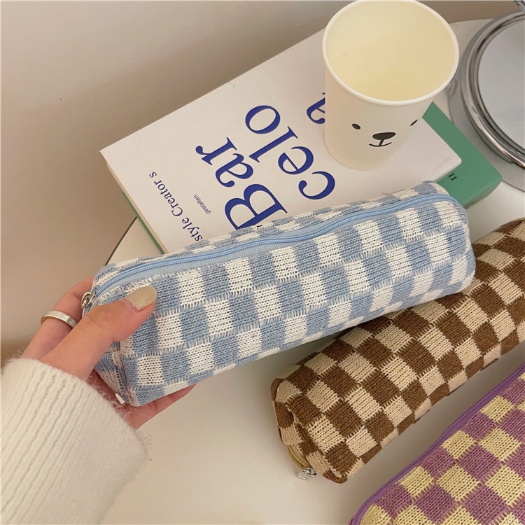 Túi dạng lưới dệt kim Túi bút chì INS Hộp đựng bút chì Hàn Quốc Túi ...