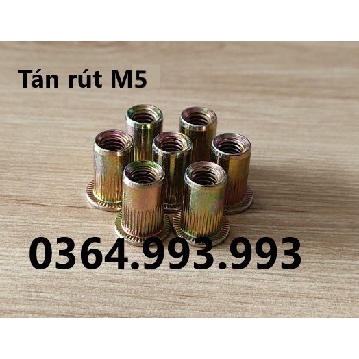Gói 100 cái Tán rút M5/Ecu rút M5/Ốc tán rút M5. Chất liệu: Mạ kẽm ...