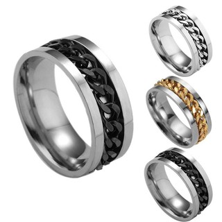 Nhẫn nam nữ titanium vòng xoay BHN77