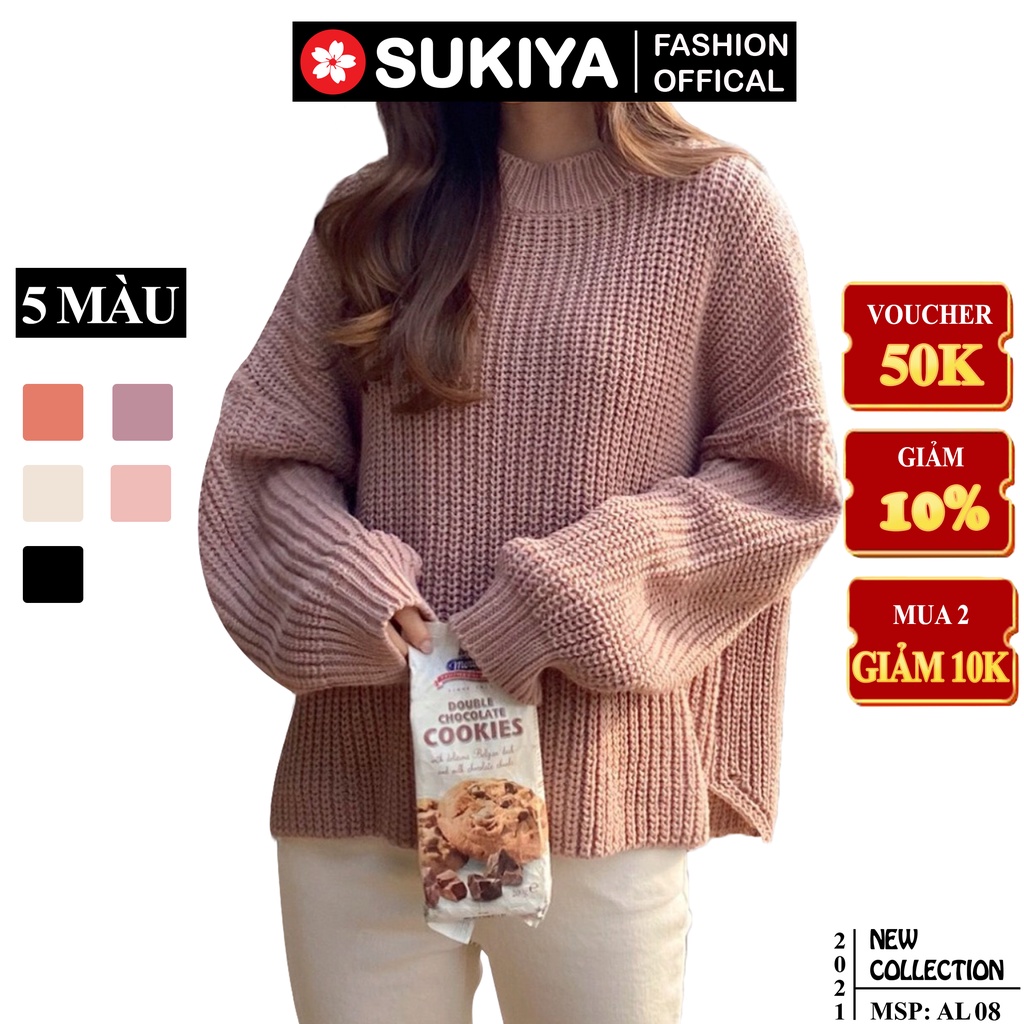 Áo len nữ kiểu Hàn Quốc Hàng SUKIYA Chất dày đẹp AL08