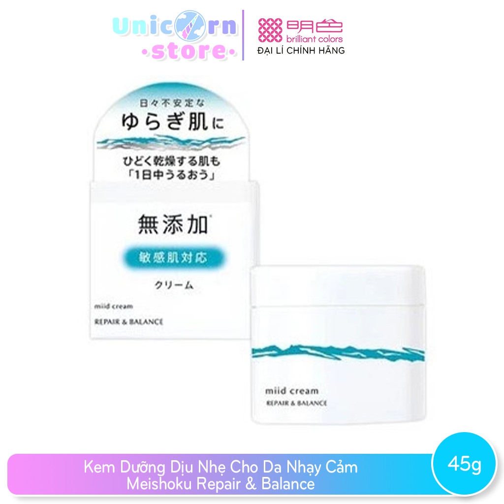 Kem Dưỡng Dịu Nhẹ Cho Da Nhạy Cảm Meishoku Mild Cream Repair & Balance 45g