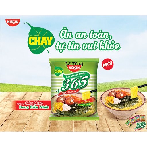 (Giảm 9k)(Free ship)Thùng 30 gói Mì không chiên Nissin Chay hương vị súp Miso Rong Biển Nhật 66gr