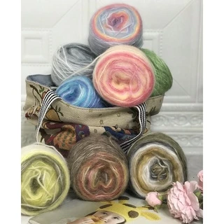 Len MOHAIR CẦU VỒNG sợi to (100gr)
