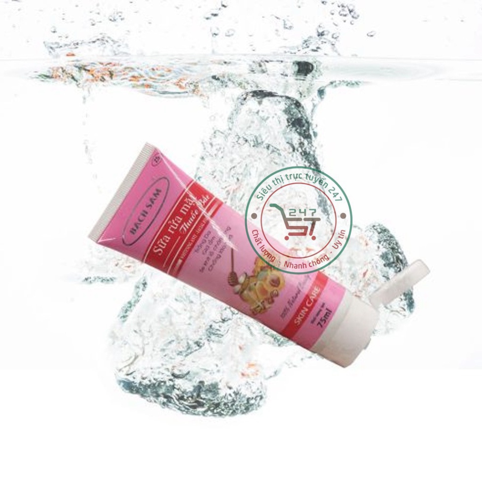 Sữa rửa mặt Trắng da Giữ ẩm Se khít lỗ chân lông Chống lão hóa thuốc bắc Z 5 Bạch sâm 75ml (Hồng)