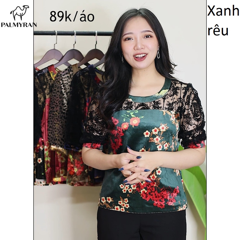 Áo Nhung Tuyết In Hoa 3D Cao Cấp palmyran AH01